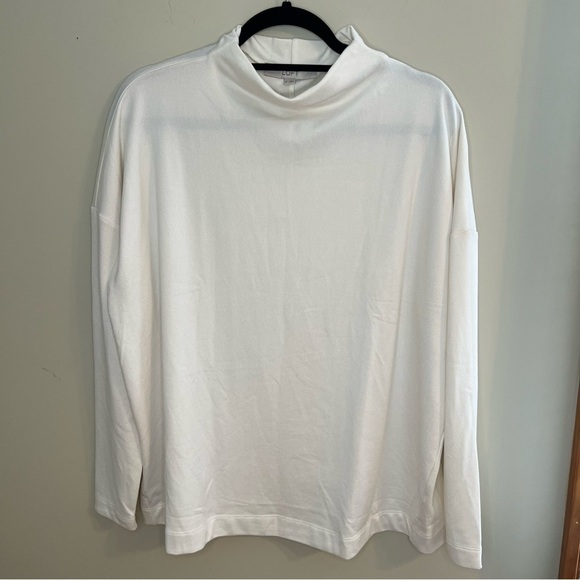 LOFT Cozy Mock Neck Top White M - Picture 2 of 8
